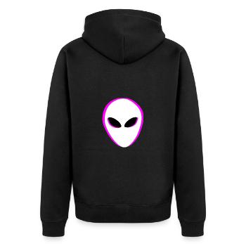 Aliens Alien Head - Unisex Premium Organic Zip Hoodie - black - Back - Nico (187cm)