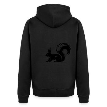 Swift Squirrel Ink Style Drawing - Unisex Premium Organic Zip Hoodie - black - Back - Nico (187cm)