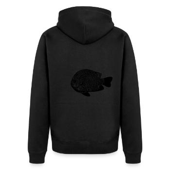 Vintage Preußenfisch - Preußenfisch Fan - Unisex Premium Organic Zip Hoodie - black - Back - Nico (187cm)