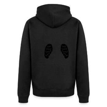 Wing Symbol Angel - Unisex Premium Organic Zip Hoodie - black - Back - Nico (187cm)