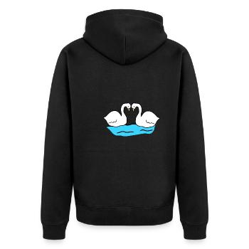 Cygnes Cygnes Symbole Animal Animaux Amour Couple - Veste à capuche bio Premium Unisexe - noir - Dos - Nico (187cm)