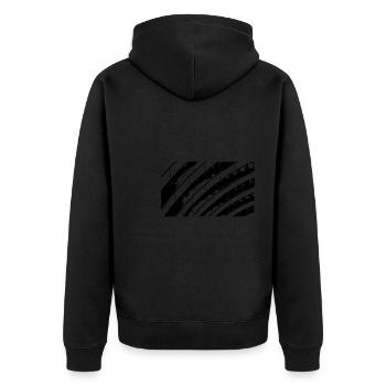 Vintage Stahl Träger Konstruktion - Unisex Premium Bio Zip Hoodie - Schwarz - Hinten - Nico (187cm)
