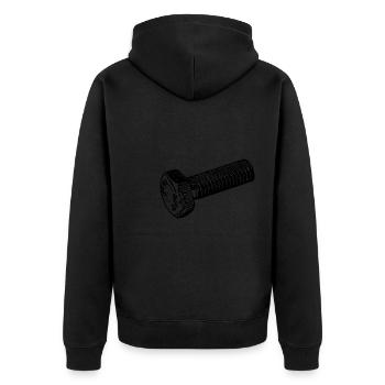 Werkstattzubehör Ersatzteil Schraube - Unisex Premium Bio Zip Hoodie - Schwarz - Hinten - Nico (187cm)
