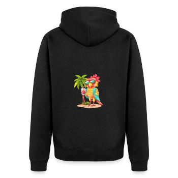 Perroquet d’été plage bande dessinée - Veste à capuche bio Premium Unisexe - noir - Dos - Nico (187cm)