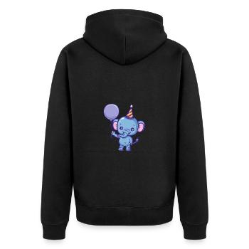 Bande dessinée d’anniversaire mammouth - Veste à capuche bio Premium Unisexe - noir - Dos - Nico (187cm)