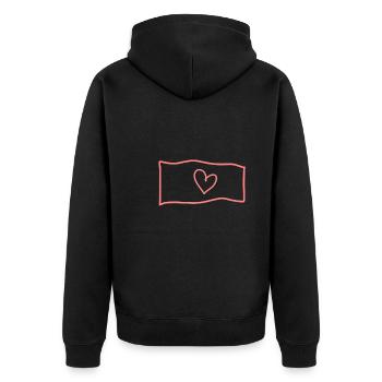 Symbole Drapeau Coeur Forme Amour Rose - Veste à capuche bio Premium Unisexe - noir - Dos - Nico (187cm)