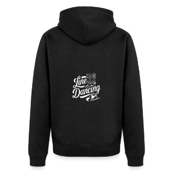 Line Dancing Country Dance - Line Dance Tanzen - Unisex Premium Bio Zip Hoodie - Schwarz - Hinten - Nico (187cm)