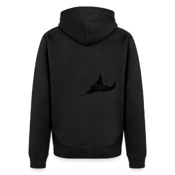 Eleganter riesiger Rochen im Unterwasser Flug - Unisex Premium Bio Zip Hoodie - Schwarz - Hinten - Nico (187cm)