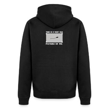 Altes Bild von mir - Unisex Premium Bio Zip Hoodie - Schwarz - Hinten - Nico (187cm)