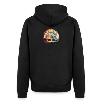 Gay Pride Retro Schwul Homo Bi Geschenk LGBTQ+ - Unisex Premium Bio Zip Hoodie - Schwarz - Hinten - Nico (187cm)