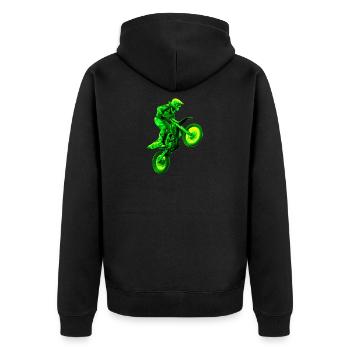 enduro vert - Veste à capuche bio Premium Unisexe - noir - Dos - Nico (187cm)