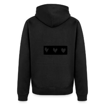 Trois Coeurs Coeur Rectangle Forme D’amour - Veste à capuche bio Premium Unisexe - noir - Dos - Nico (187cm)