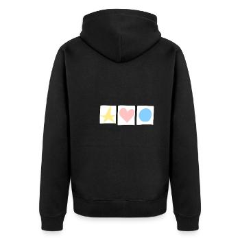 Star Circle Heart Square Symbol Shape Colorful - Unisex Premium Organic Zip Hoodie - black - Back - Nico (187cm)