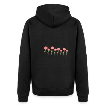 blume pflanze pflanzen blumen rose symbol rosa - Unisex Premium Bio Zip Hoodie - Schwarz - Hinten - Nico (187cm)