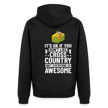 Cross Country Running Crosslauf Geländelauf Laufen - Unisex Premium Bio Zip Hoodie - Schwarz - Hinten - Nico (187cm)
