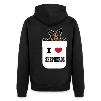 Chiens Chiens Amateurs de chiens Propriétaires de chiens - Veste à capuche bio Premium Unisexe - noir - Dos - Nico (187cm)