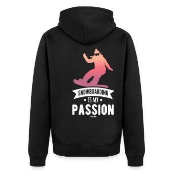 Snowboarding Is My Passion - Unisex Premium Organic Zip Hoodie - black - Back - Nico (187cm)