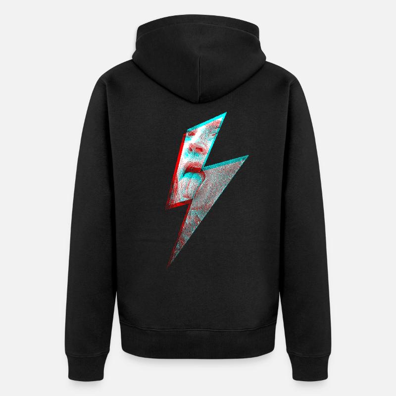 Coup de langue éclair rebelle - Veste à capuche bio Premium Unisexe - noir
