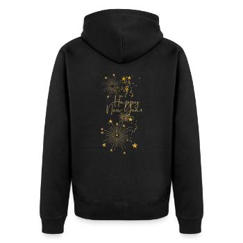 étoiles,or,illustration,étoile,nouvel an,réveillon du nouvel an - Veste à capuche bio Premium Unisexe - noir - Dos - Nico (187cm)