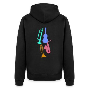 Jazz,Instruments,Trompette,Guitare,Saxophone - Veste à capuche bio Premium Unisexe - noir - Dos - Nico (187cm)