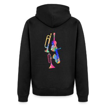 Jazz,Instruments,Trompette,Guitare,Saxophone - Veste à capuche bio Premium Unisexe - noir - Dos - Nico (187cm)