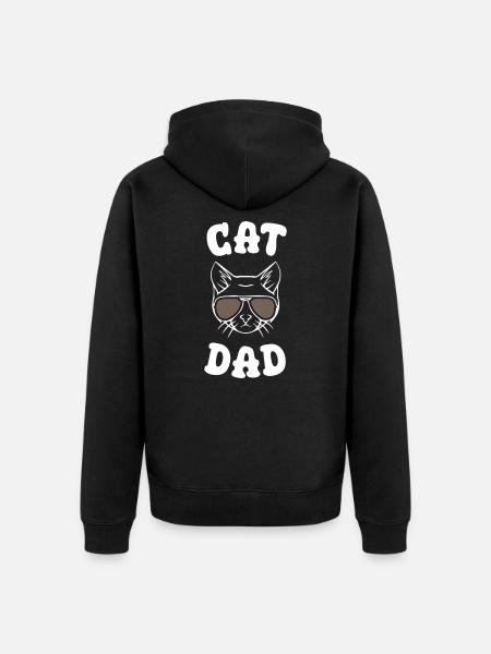 Cat Dad - Unisex Premium Organic Zip Hoodie - black