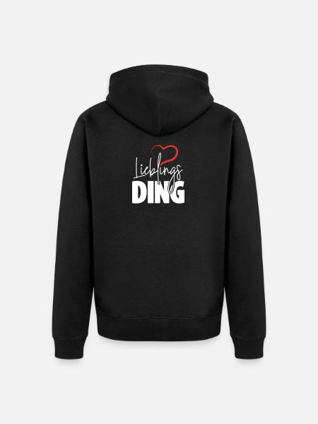 Lieblingsding mit Herz - Unisex Premium Bio Zip Hoodie - Schwarz
