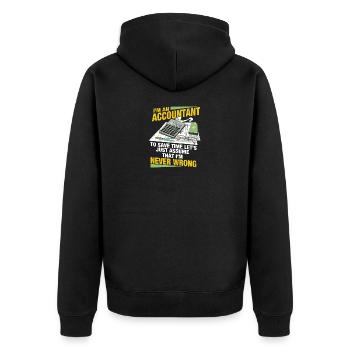 Account Receivables Professional - Unisex Premium Organic Zip Hoodie - black - Back - Nico (187cm)
