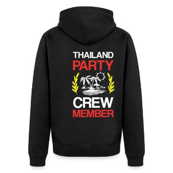 Thailand Party Crew - Unisex Premium Bio Zip Hoodie - Schwarz - Hinten - Nico (187cm)