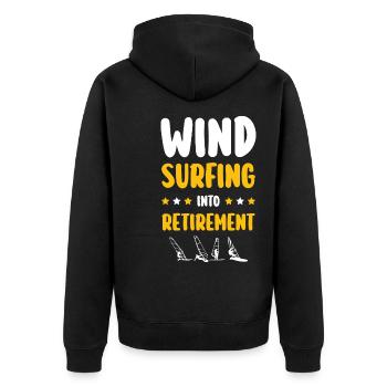 Retraite de la planche à voile - Veste à capuche bio Premium Unisexe - noir - Dos - Nico (187cm)