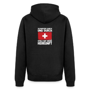Suisse suisse - Veste à capuche bio Premium Unisexe - noir - Dos - Nico (187cm)