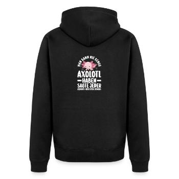 Axolotl - Unisex Premium Organic Zip Hoodie - black - Back - Nico (187cm)