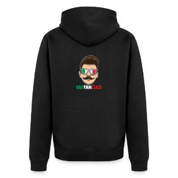 Italien Italiener Vaffanculo - Unisex Premium Bio Zip Hoodie - Schwarz - Hinten - Nico (187cm)
