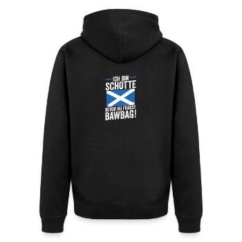 Schotten Schottisch Schottland - Unisex Premium Bio Zip Hoodie - Schwarz - Hinten - Nico (187cm)