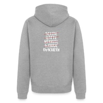 Les dirigeants auraient dû, pu, pu faire des faiseurs - Veste à capuche bio Premium Unisexe - gris chiné - Dos - Nico (187cm)