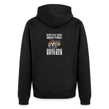 Pilot Helicopter Helicopter - Unisex Premium Organic Zip Hoodie - black - Back - Nico (187cm)
