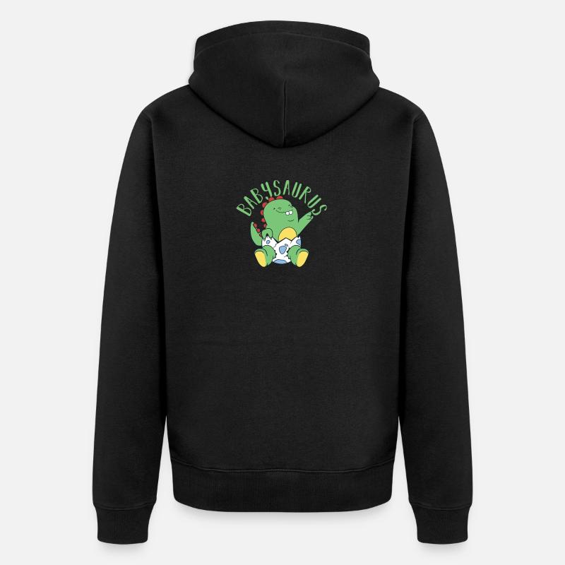 Babysaurus Dino Dinosaurier - Unisex Premium Bio Zip Hoodie - Schwarz