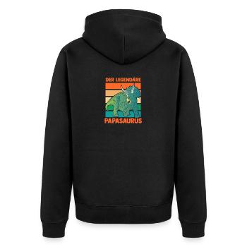 Papa Père Dino Dinosaure Papasaurus - Veste à capuche bio Premium Unisexe - noir - Dos - Nico (187cm)