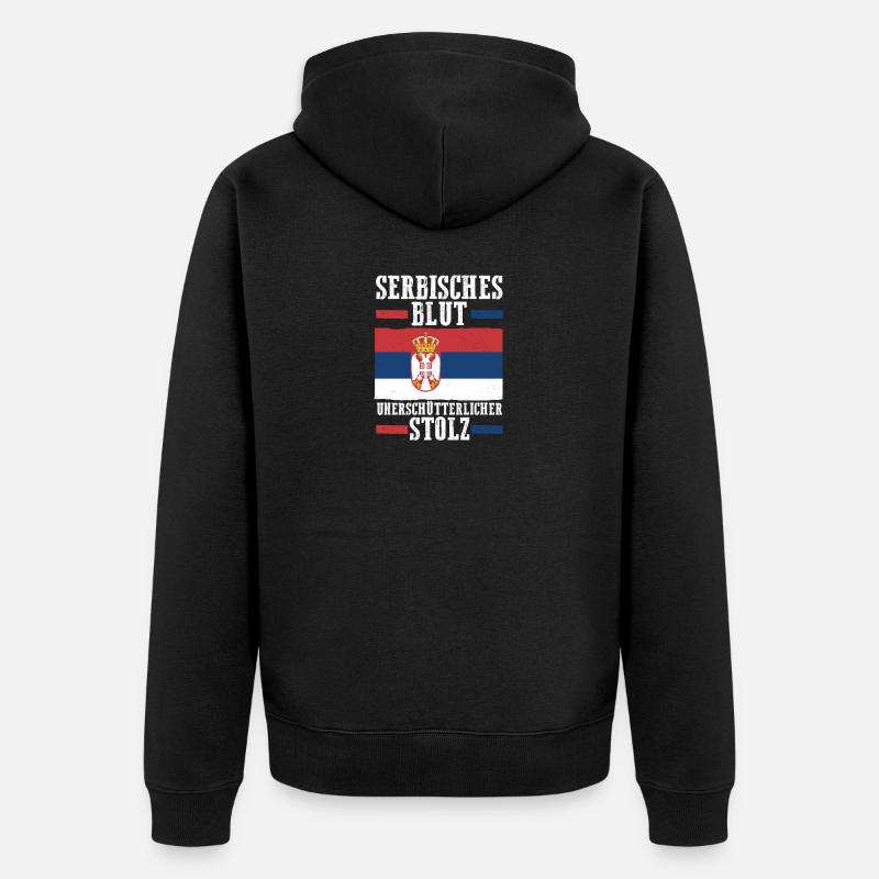 Serben Serbisch Serbien - Unisex Premium Bio Zip Hoodie - Schwarz