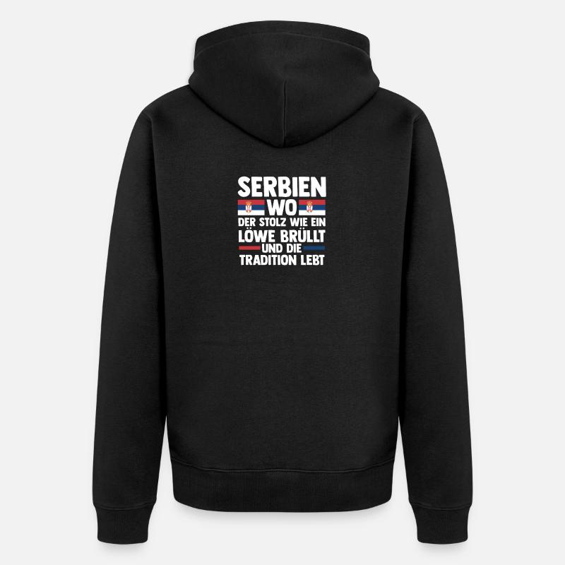 Serbe Serbe Serbie - Veste à capuche bio Premium Unisexe - noir