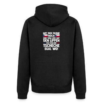 Czechs Czech Czech Republic - Unisex Premium Organic Zip Hoodie - black - Back - Nico (187cm)
