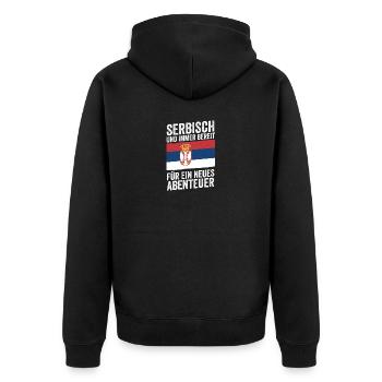 Serbe Serbe Serbie - Veste à capuche bio Premium Unisexe - noir - Dos - Nico (187cm)