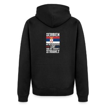 Serbe Serbe Serbie - Veste à capuche bio Premium Unisexe - noir - Dos - Nico (187cm)