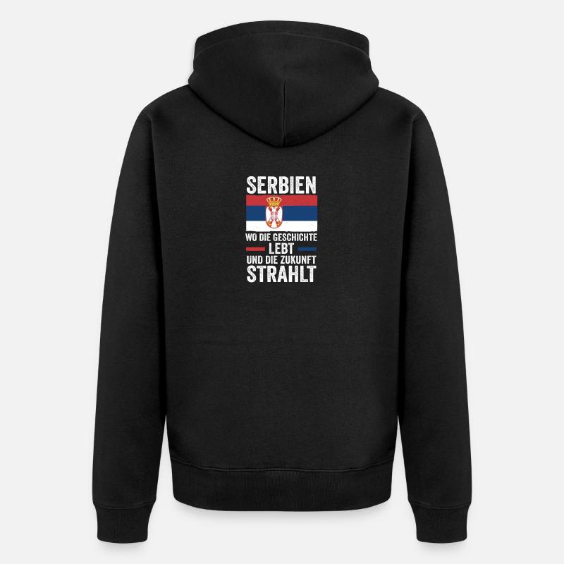 Serbe Serbe Serbie - Veste à capuche bio Premium Unisexe - noir