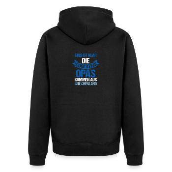 grec grand-père grand-père Grèce - Veste à capuche bio Premium Unisexe - noir - Dos - Nico (187cm)
