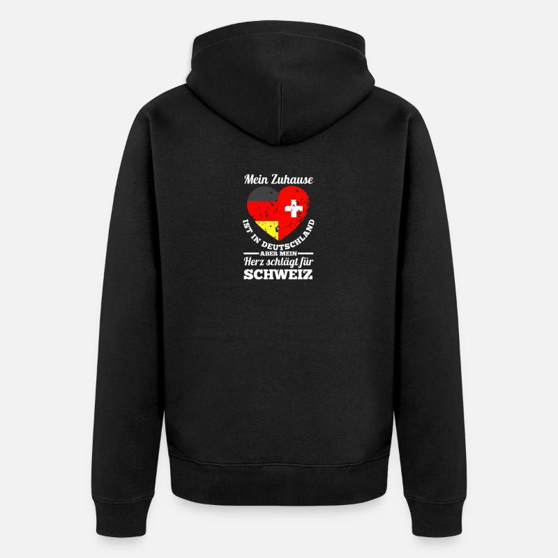 Schweizer Deutschland Schweiz - Unisex Premium Bio Zip Hoodie - Schwarz