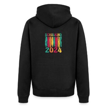 Inscription de la rentrée scolaire des écoliers de 1ère année - Veste à capuche bio Premium Unisexe - noir - Dos - Nico (187cm)