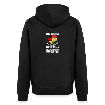 Kurds Germany Kurdistan - Unisex Premium Organic Zip Hoodie - black - Back - Nico (187cm)