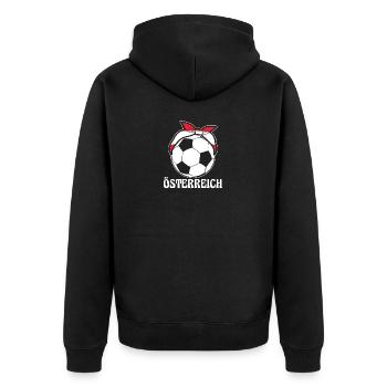 Austrians Austria - Unisex Premium Organic Zip Hoodie - black - Back - Nico (187cm)