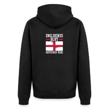 Grande-Bretagne Allemagne Anglais Angleterre - Veste à capuche bio Premium Unisexe - noir - Dos - Nico (187cm)